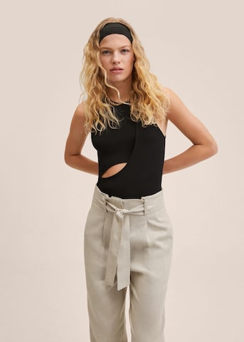 MANGO Regular Pleat-Front Pants 'Ampabelt' in Grey