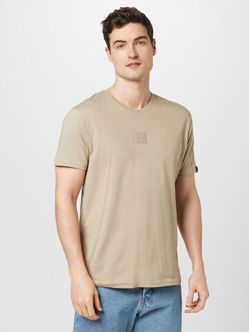 T-Shirt ALPHA INDUSTRIES en beige : devant