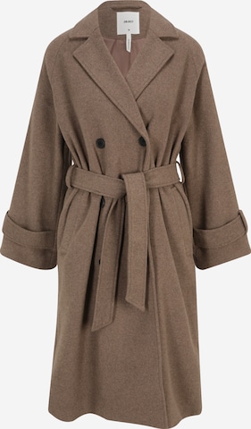 OBJECT Petite Between-seasons coat 'KEILY' in Brown: front