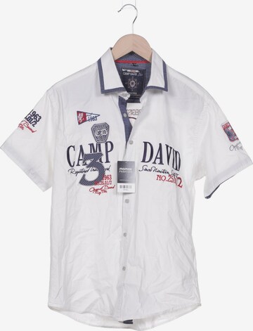 CAMP DAVID Button Up Shirt in XXL in White: front