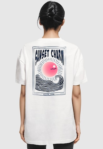Merchcode Футболка оверсайз 'Sunset Charm' в Белый: спереди