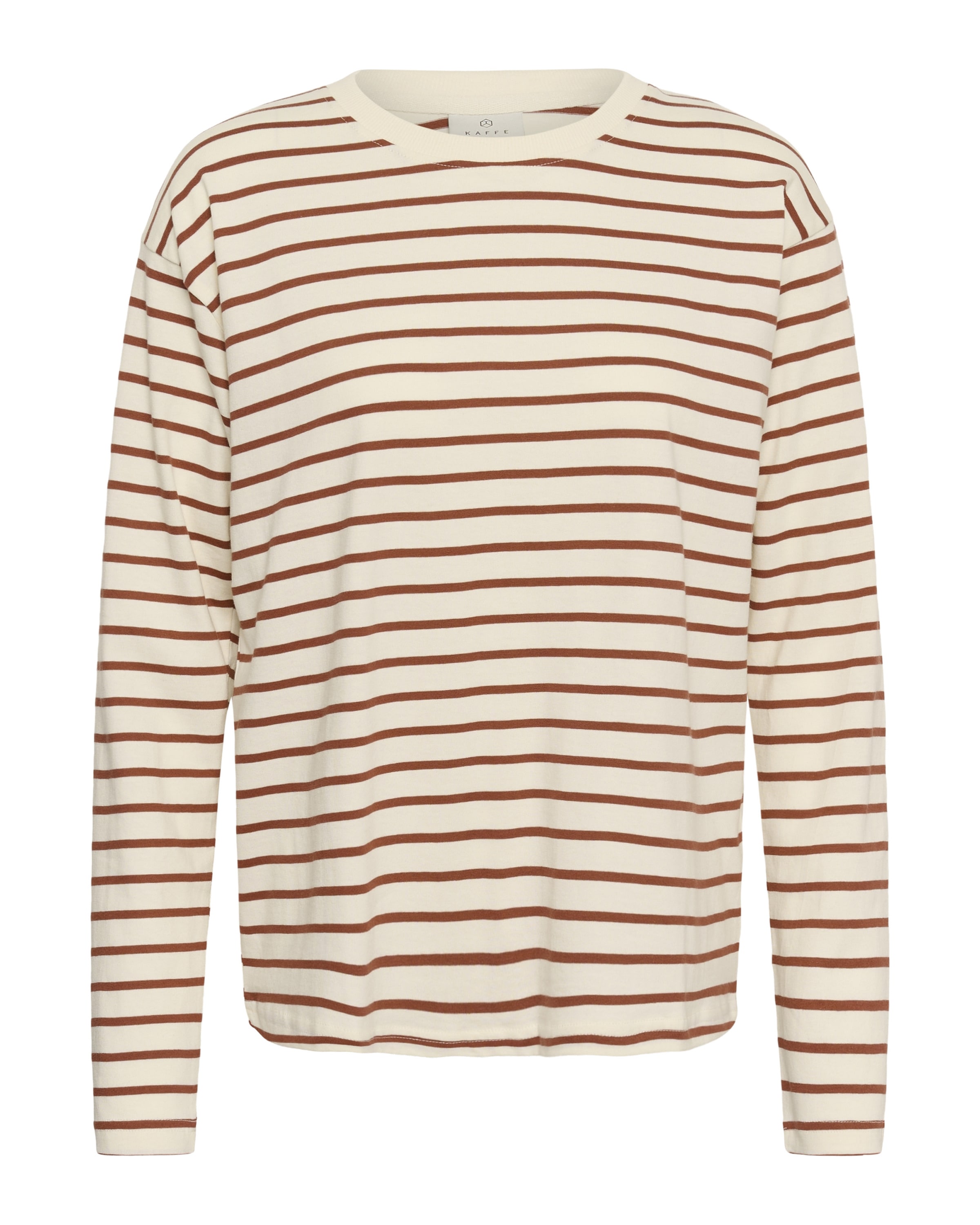 T-shirt Kaffe en beige : devant