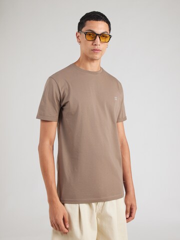 Les Deux Shirt 'Core Contrast' in Bruin: voorkant