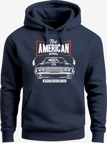 Neverless Sweatshirt 'American Muscle Car' in Blau: Vorderseite