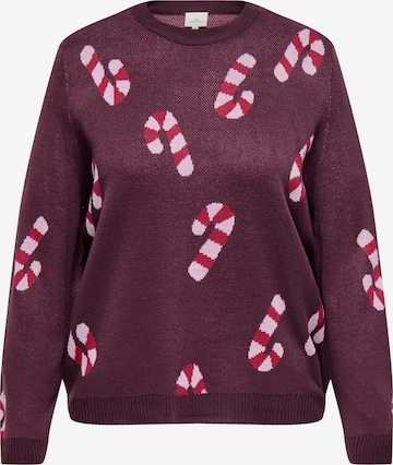 ONLY Carmakoma Sweater 'CARXMAS JOLLIE' in Red: front
