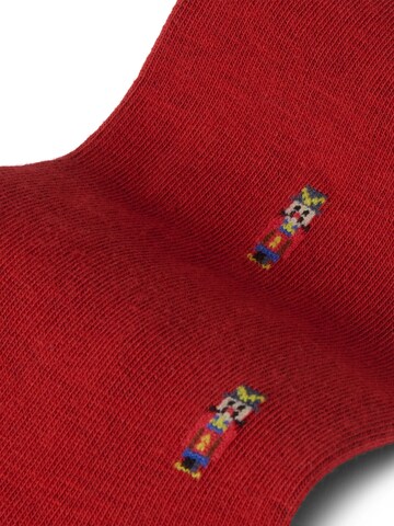 Von Jungfeld Socken 'mit Weihnachtsmotiven' in Rot