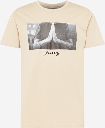 Maglietta 'Pray' di Mister Tee in beige: frontale