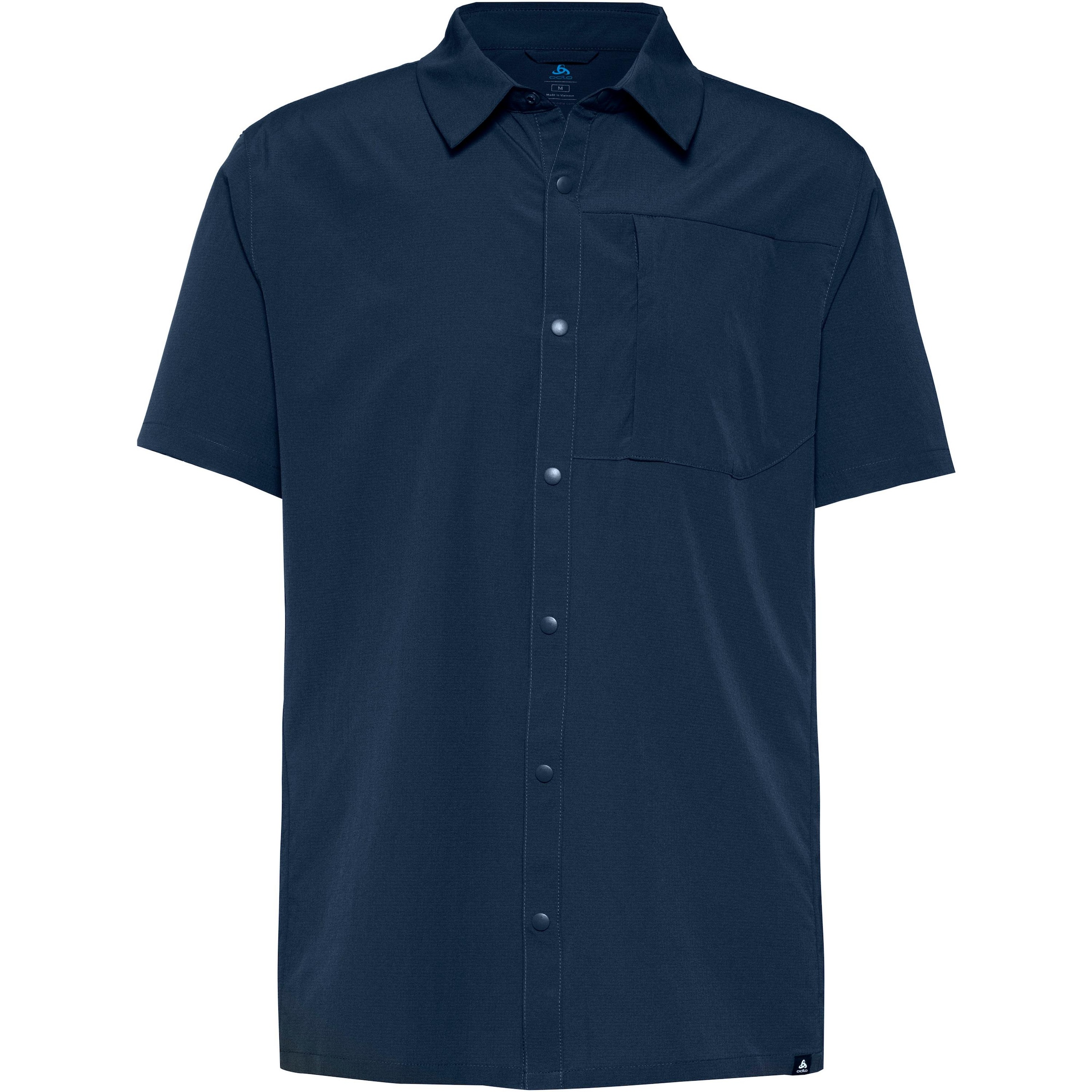 ODLO Athletic Button Up Shirt 'Essential' in Blue: front