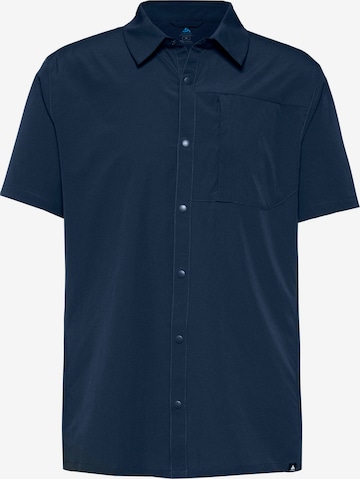 ODLO Athletic Button Up Shirt 'Essential' in Blue: front