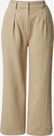 ABOUT YOU x Marie von Behrens Wide leg Pleat-front trousers 'Magdalena' in Beige: front