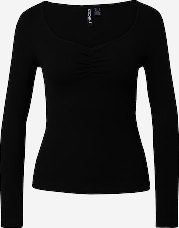 Pieces Petite Shirt 'TANIA' in Schwarz: predná strana