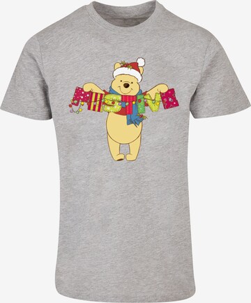 ABSOLUTE CULT Shirt 'Winnie The Pooh - Festive' in Grijs: voorkant