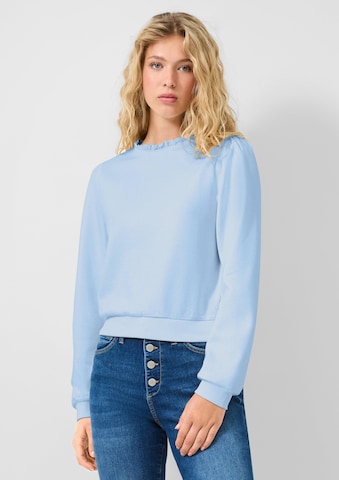 Sweat-shirt QS en bleu : devant
