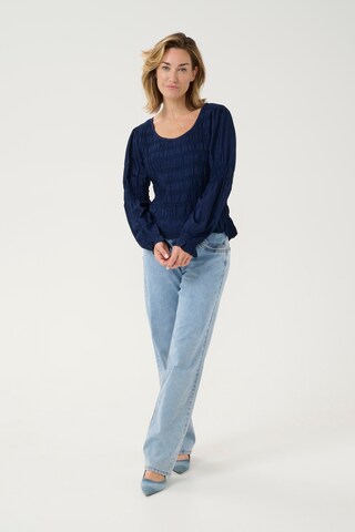 Cream Blouse 'Henva' in Blauw