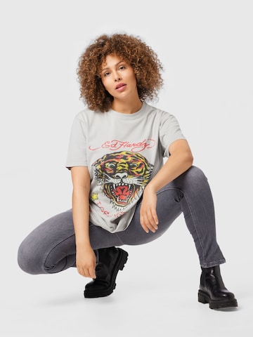 Tricou 'TIGER' de la Ed Hardy pe gri