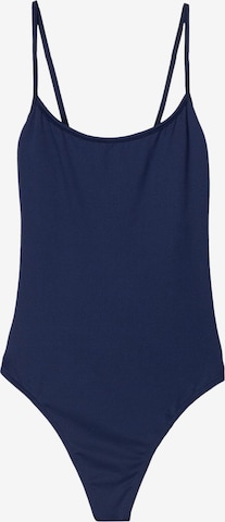 Shirtbody Bershka en bleu : devant