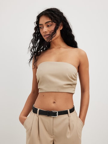 NA-KD Top in Beige: voorkant