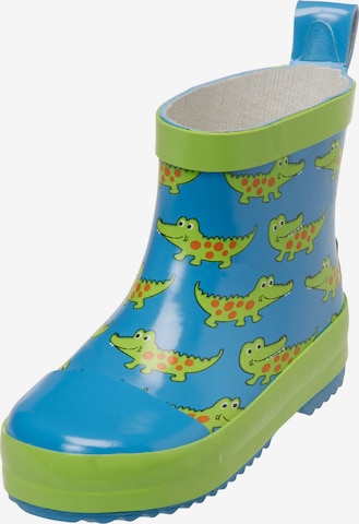 PLAYSHOES Rubber Boots 'Krokodil' in Blue: front