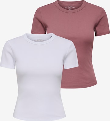 ONLY Футболка 'ONLEASY' в Ярко-розовый: спереди