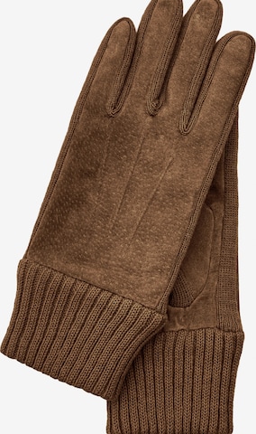 KESSLER Full Finger Gloves in Brown: front