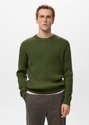 MANGO MAN Sweater 'Ariel' in Green: front