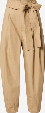 Polo Ralph Lauren Loosefit Bandplooibroek in Beige: voorkant