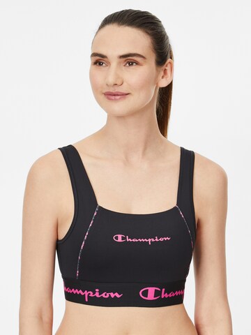 Champion Authentic Athletic Apparel Bralette Sports Bra in Black: front