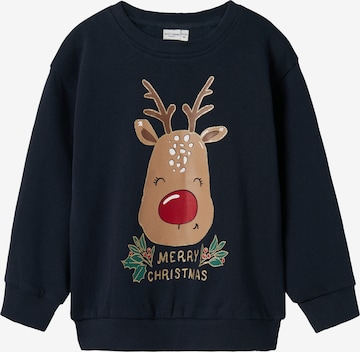 Sweat-shirt 'NMFVISMAS' NAME IT en bleu : devant