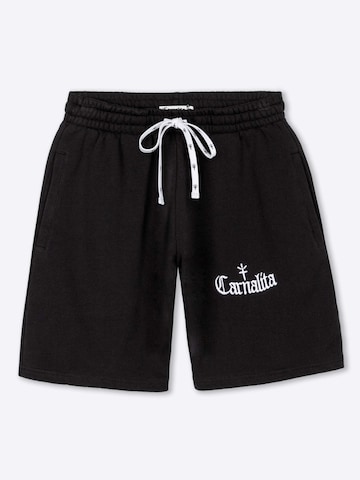 Carnalita - Pantalón 'Pantalón corto de chándal con logo bordado' en negro: frente