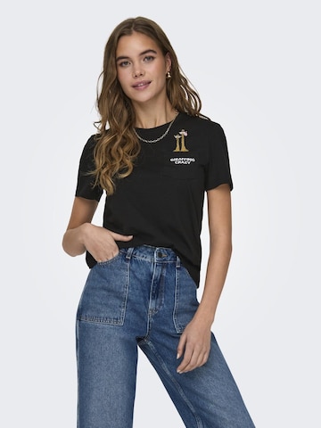 ONLY - Camiseta 'POLLI' en negro: frente