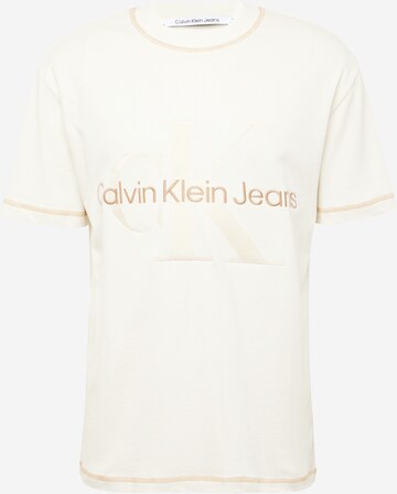 T-Shirt Calvin Klein Jeans en beige : devant