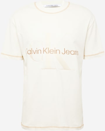 T-Shirt Calvin Klein Jeans en beige : devant