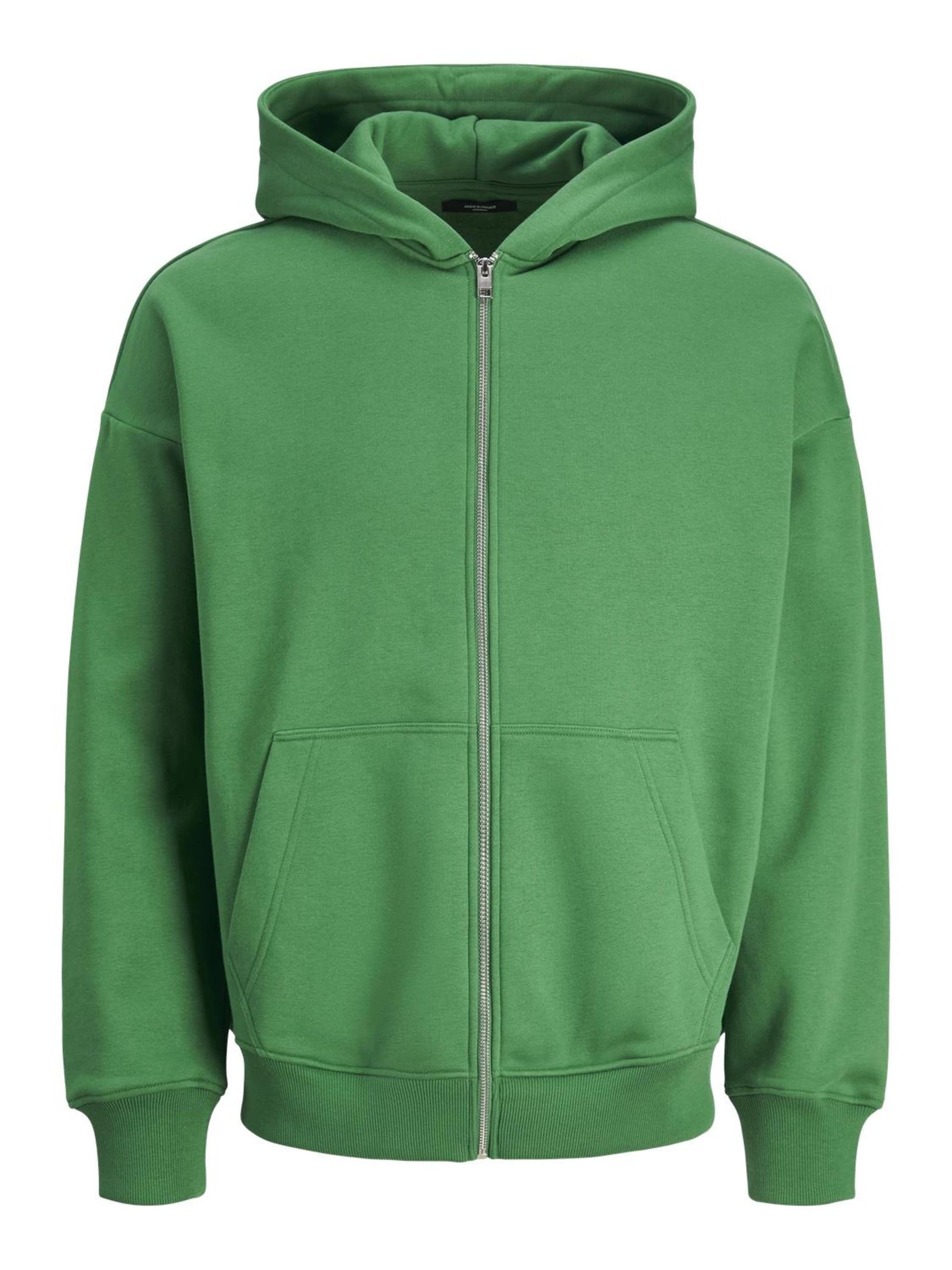 JACK & JONES Sweatvest in Groen: voorkant