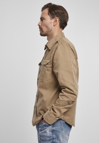 Brandit Regular fit Button Up Shirt in Beige
