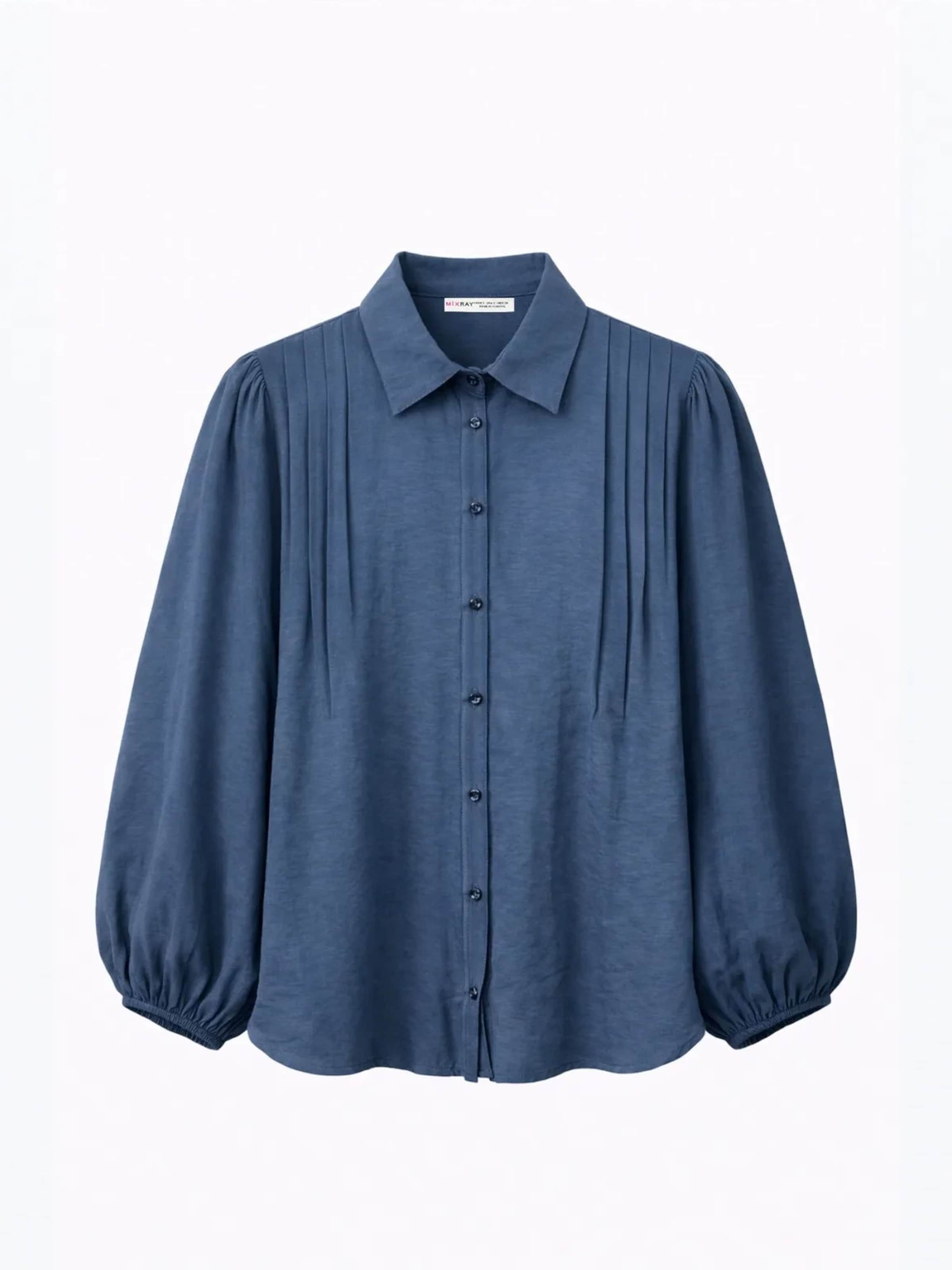 MixRay Bluse in Blau: Vorderseite