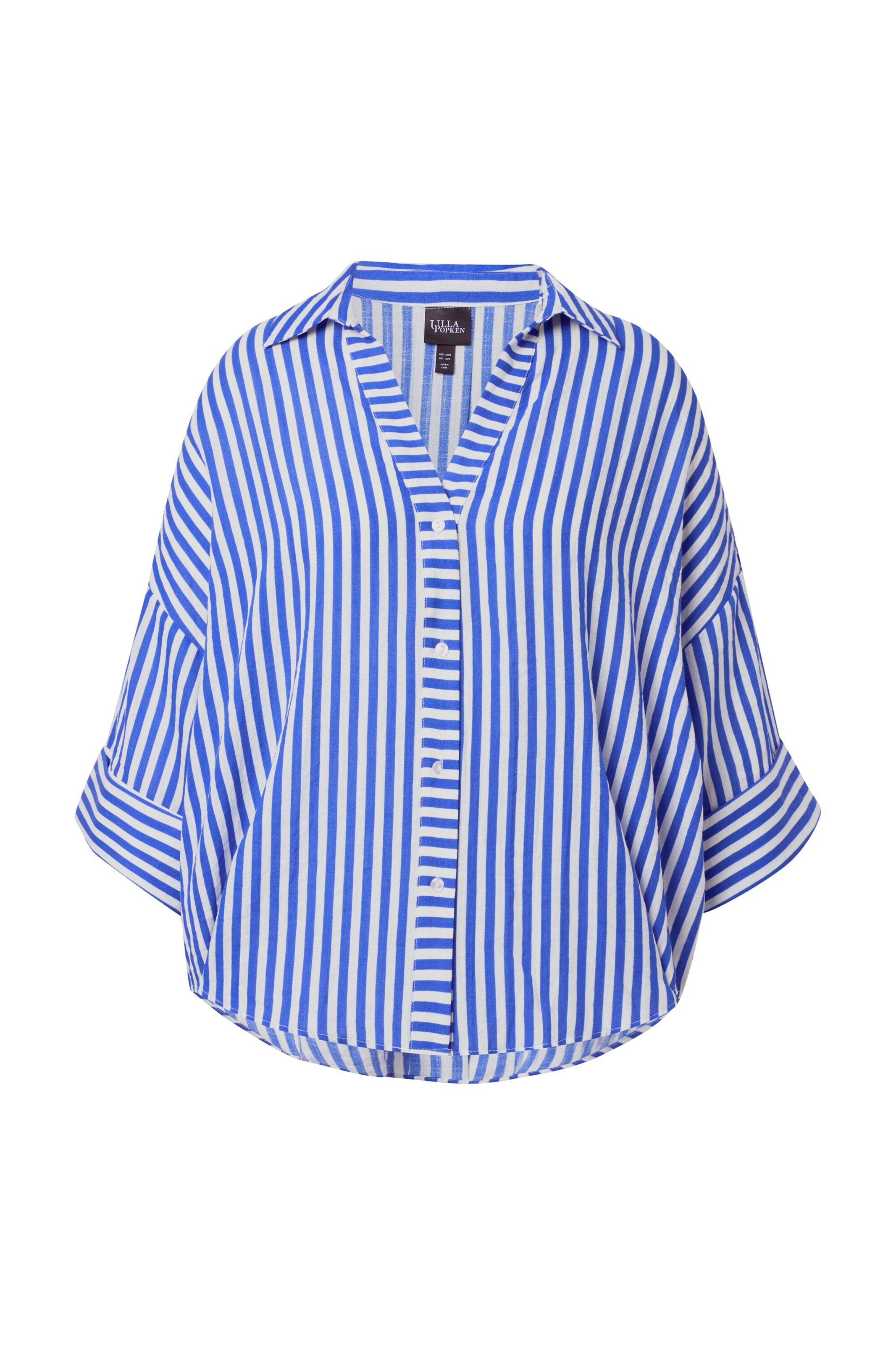 Ulla Popken Bluse in azur / weiß, Produktansicht