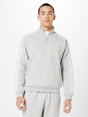 Felpa sportiva 'Essentials Fleece 3-Stripes ' di ADIDAS SPORTSWEAR in grigio: frontale