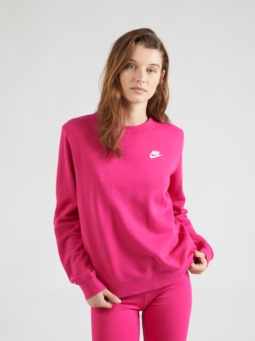 Nike SportswearSweater majica 'Club Fleece' - roza boja: prednji dio
