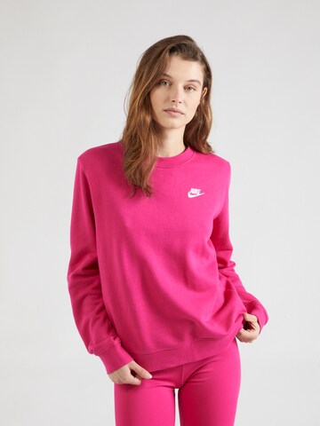 rožinė Nike Sportswear Megztinis be užsegimo 'Club Fleece': priekis