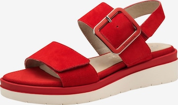 Sandales Tamaris en rouge : devant
