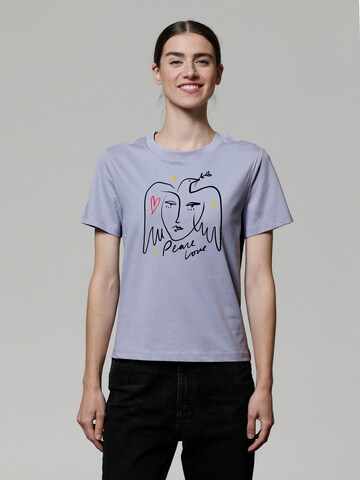 Watapparel Shirt 'Peace Love' in Purple: front