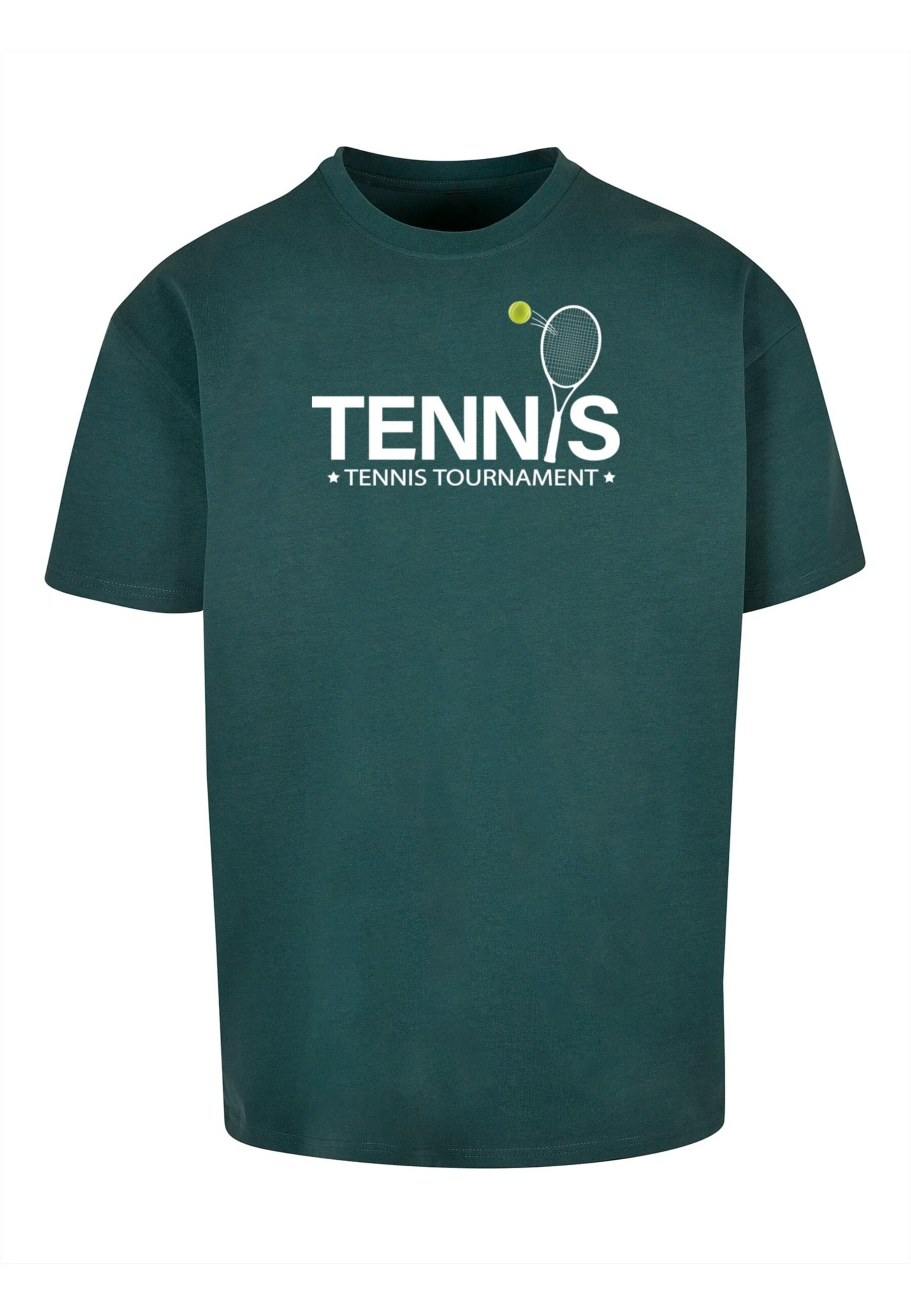 Merchcode Shirt 'Tennis Racket' in Groen: voorkant