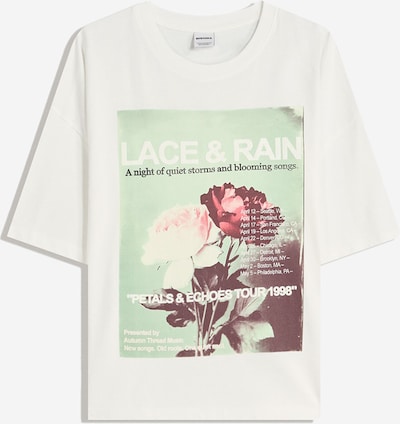 Bershka Majica u svijetlozelena / magenta / crna / prljavo bijela, Pregled proizvoda