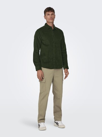 Only & Sons Regular fit Skjorta 'Tyn' i grön