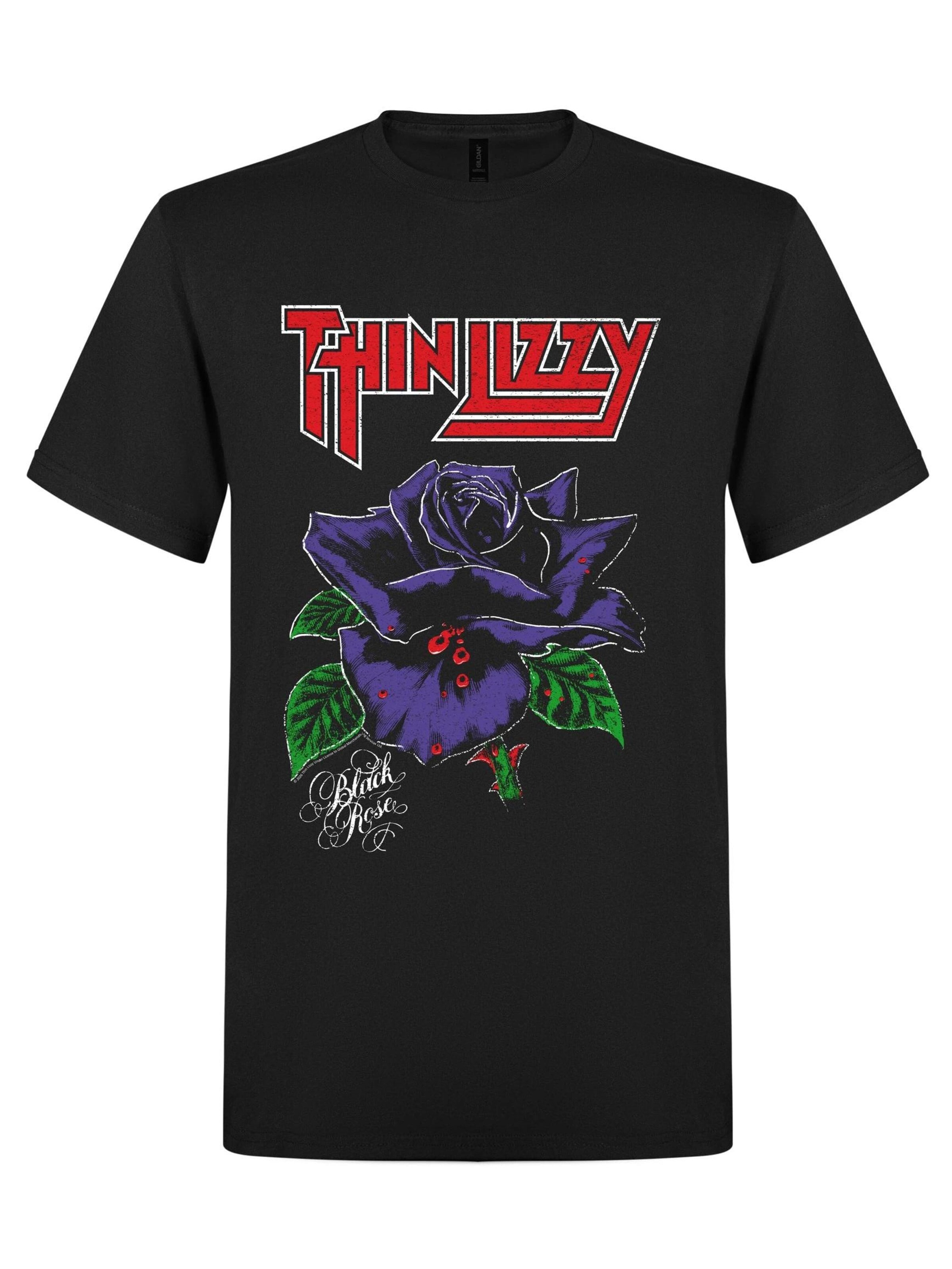 Thin Lizzy Shirt 'Thin Lizzy Black Rose T-Shirt' in Black