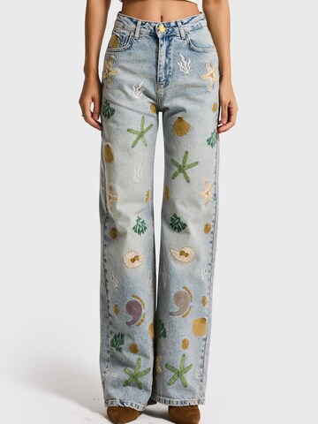 IT'S BASIC Regular Jeans 'STRAIGHT HIGH RISE JEANS' in Blauw