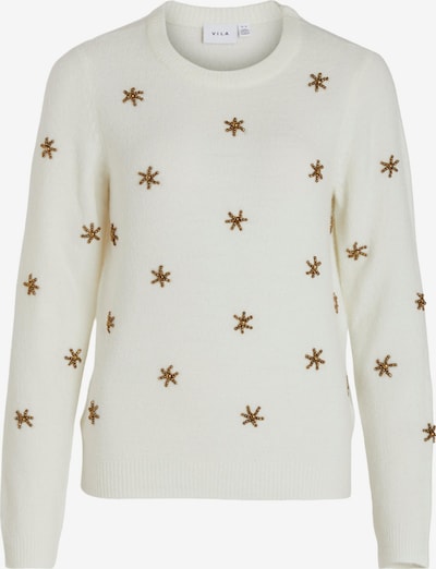 VILA Pullover 'Christmas' in braun / weiß, Produktansicht