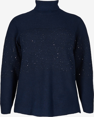 Zizzi Pullover 'MSPARKLE' in Blau: predná strana