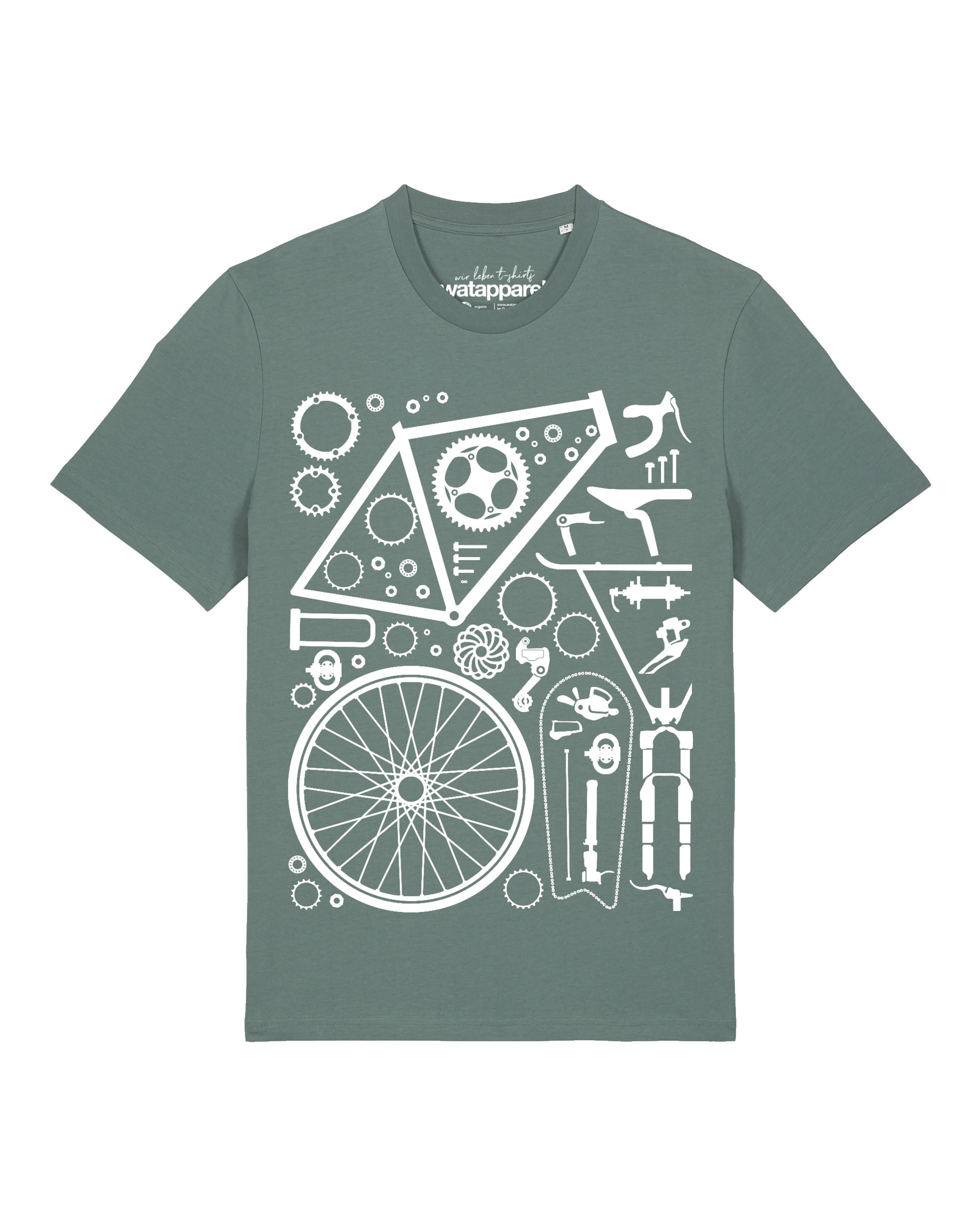 T-Shirt 'Fahrradteile' Watapparel en vert : devant