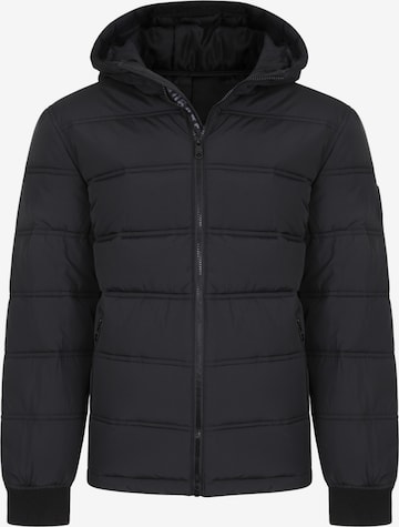 Threadbare Winter Jacket 'Beechwood' in Black: front